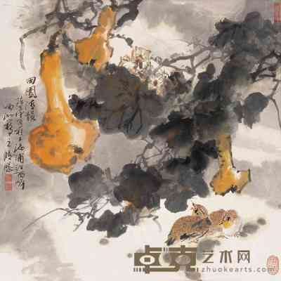 陈世中 葫芦双鸟图 片 68×68cm